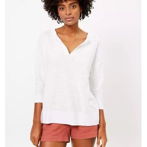 LOFT SPLIT NECK TUNIC SWEATER, XS, NWT